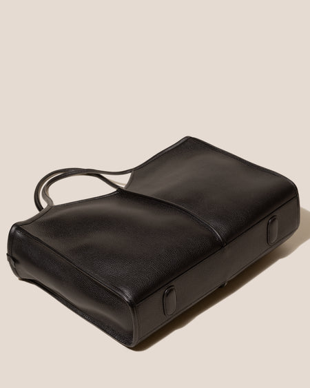 CALELLA SQUARED MEDIUM GRAINY - Leather-trimmed Tote Bag