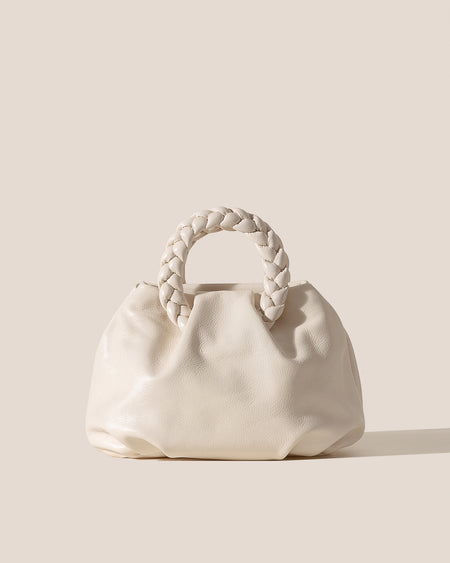 BOMBON M SUPPLE SHINY - Medium Plaited-handle Leather Handbag