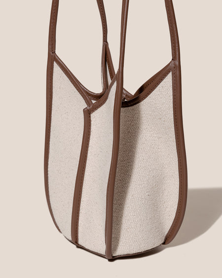 CALELLA BUCKET CANVAS - Leather-trimmed Shoulder Bag