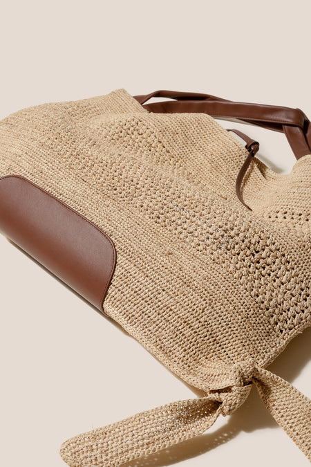 CADOR - Slouchy Crocheted Raffia Shoulder Bag