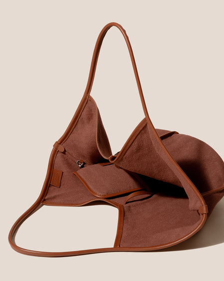 CALELLA SOFT LINEN - Leather-trimmed Tote Bag