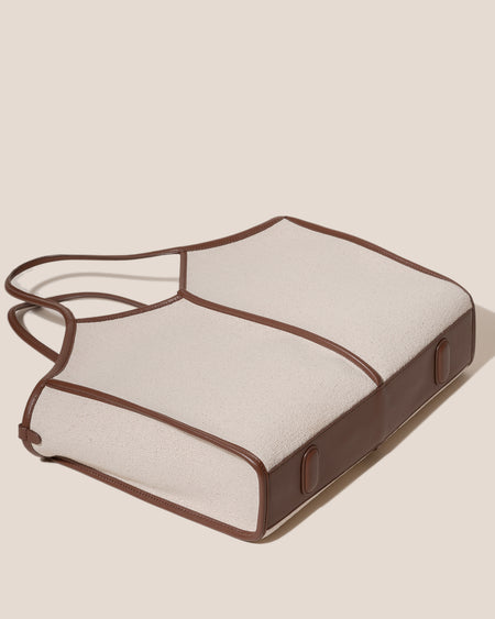 CALELLA SQUARED MEDIUM CANVAS - Leather-trimmed Tote Bag