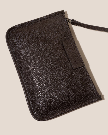 CALELLA SQUARED MEDIUM GRAINY - Leather-trimmed Tote Bag