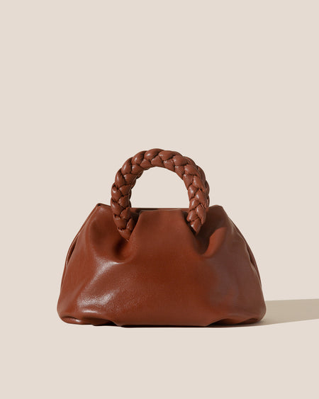 BOMBON M SUPPLE SHINY - Medium Plaited-handle Leather Handbag