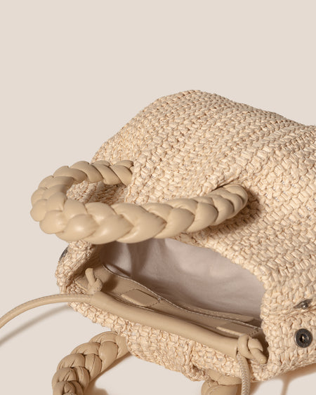 BOMBON M RAFFIA - Medium Plaited-handle Raffia Handbag