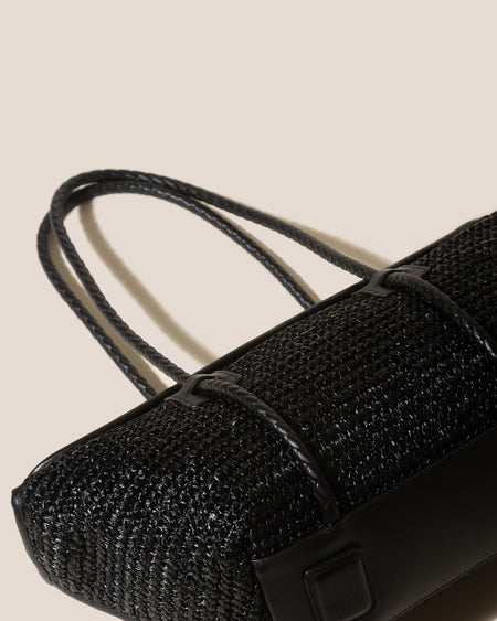 FORNA RAFFIA - Leather Framed Shoulder Bag