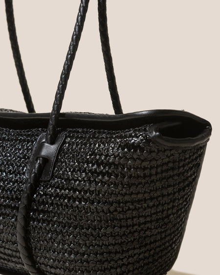 FORNA RAFFIA - Leather Framed Shoulder Bag