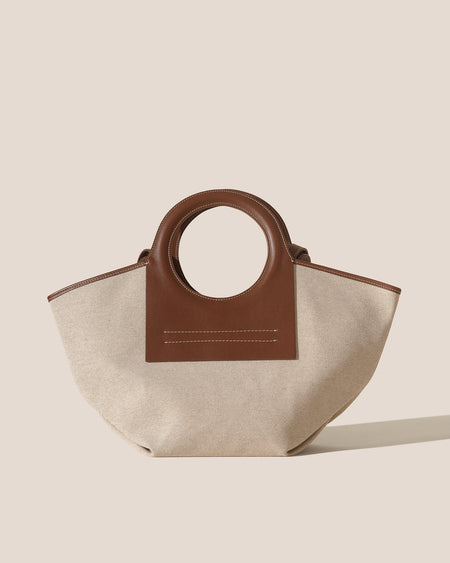 CALA S - Leather-trimmed Canvas Tote Bag