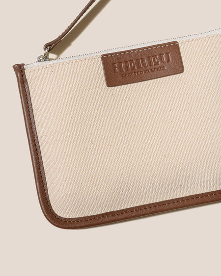 CALELLA - Leather-trimmed Organic Cotton Tote Bag