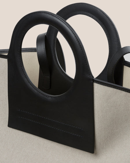 CALA L - Leather-trimmed Canvas Tote Bag