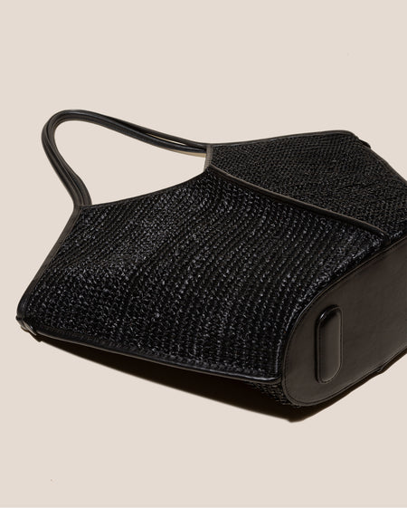 CALELLA RAFFIA - Leather-trimmed Tote Bag