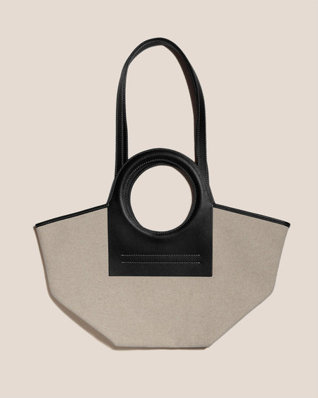 CALA S - Leather-trimmed Canvas Tote Bag