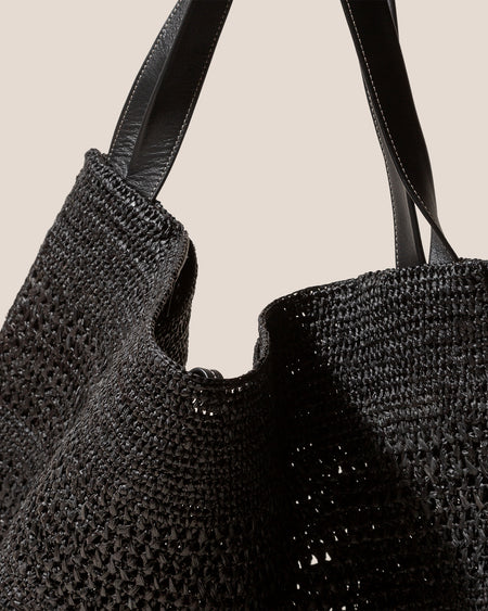 CADOR - Slouchy Crocheted Raffia Shoulder Bag