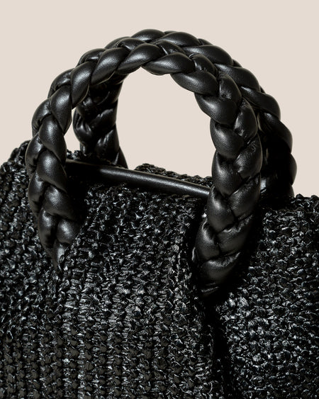BOMBON M RAFFIA - Medium Plaited-handle Raffia Handbag