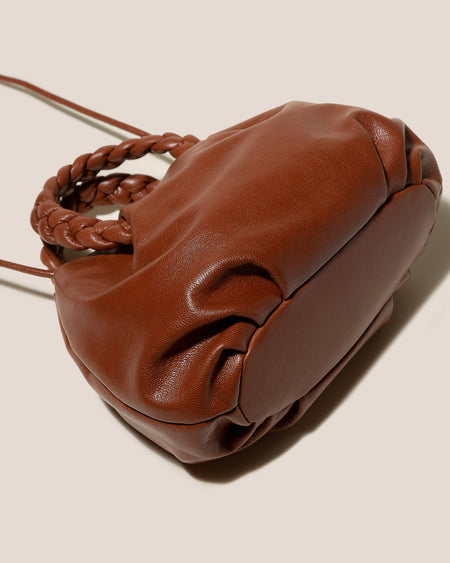 BOMBON M SUPPLE SHINY - Medium Plaited-handle Leather Handbag
