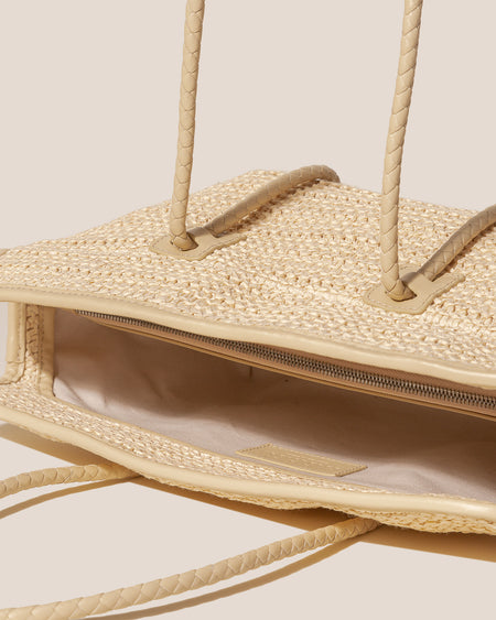 FORNA RAFFIA - Leather Framed Shoulder Bag