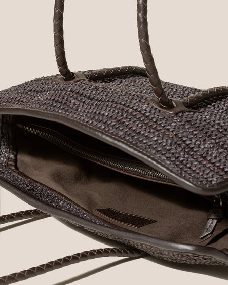 FORNA RAFFIA - Leather Framed Shoulder Bag