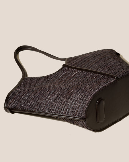 CALELLA RAFFIA - Leather-trimmed Tote Bag