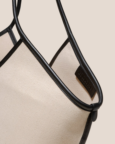 CALELLA - Leather-trimmed Organic Cotton Tote Bag