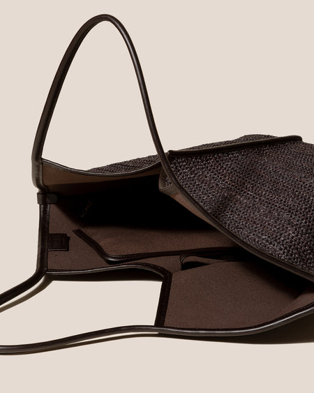 CALELLA RAFFIA - Leather-trimmed Tote Bag