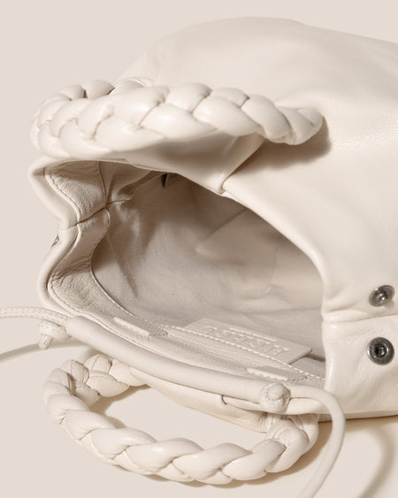 BOMBON M SUPPLE SHINY - Medium Plaited-handle Leather Handbag