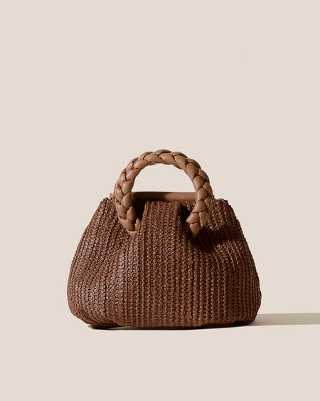 BOMBON M RAFFIA - Medium Plaited-handle Raffia Handbag