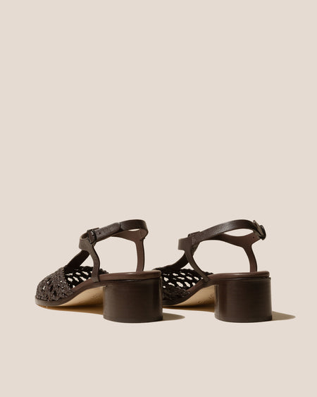 GABIA - Heeled Woven T-bar Sandal