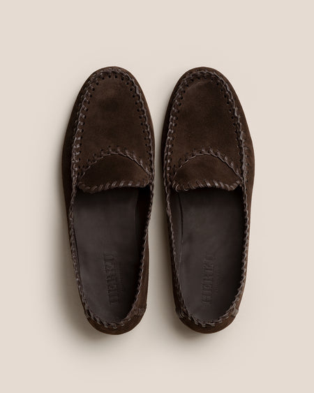 SASTRE SUEDE - Men's Braided Seams Slip-on Loafer