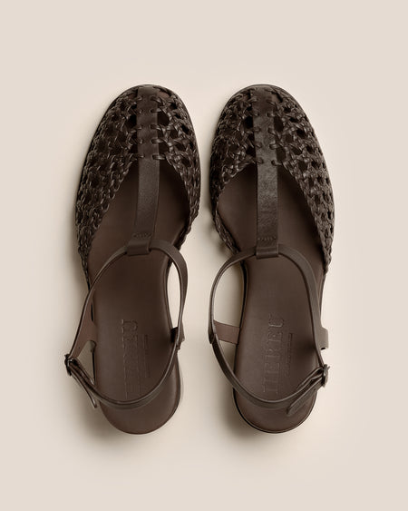 GABIA - Heeled Woven T-bar Sandal