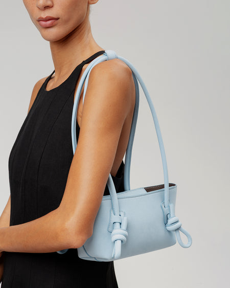 FLECA MINI SHOULDER NUBUCK - Knotted-handle Shoulder Bag
