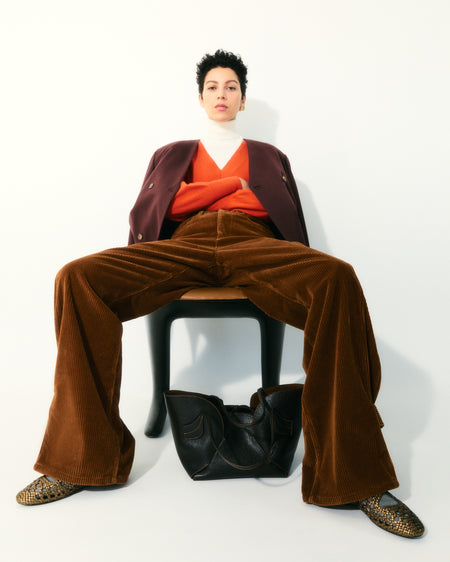 SEPAL S GRAINY - Tulip Shape Zipped Tote Bag