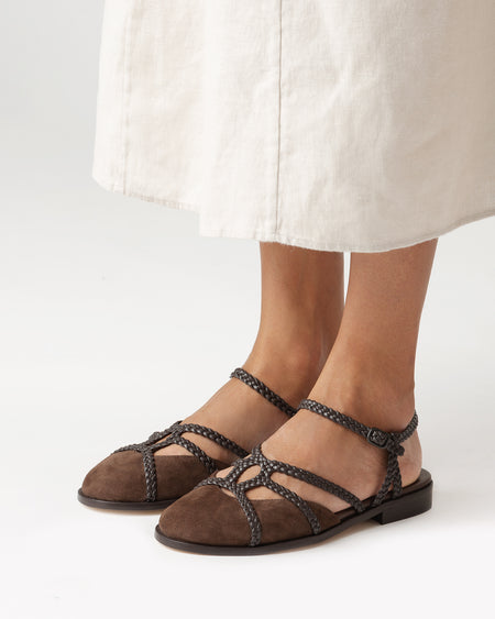 RANYA - Woven Round-Toe Sandal
