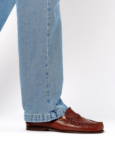 SASTRE SUPPLE SHINY - Braided Seam Slip-on Loafer