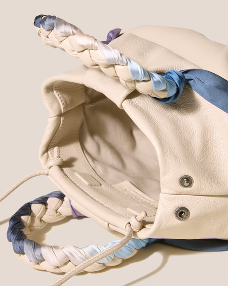 BOMBON M FOULARD - Medium Plaited-handle Leather Handbag