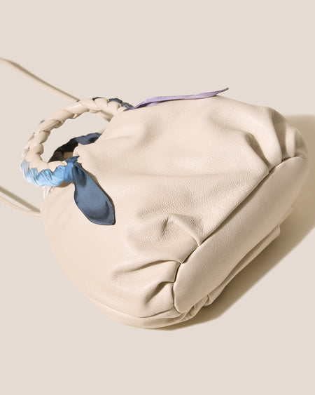 BOMBON M FOULARD - Medium Plaited-handle Leather Handbag