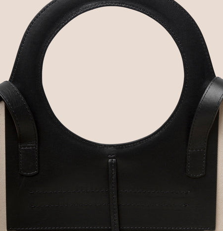 CALA S - Leather-trimmed Canvas Tote Bag