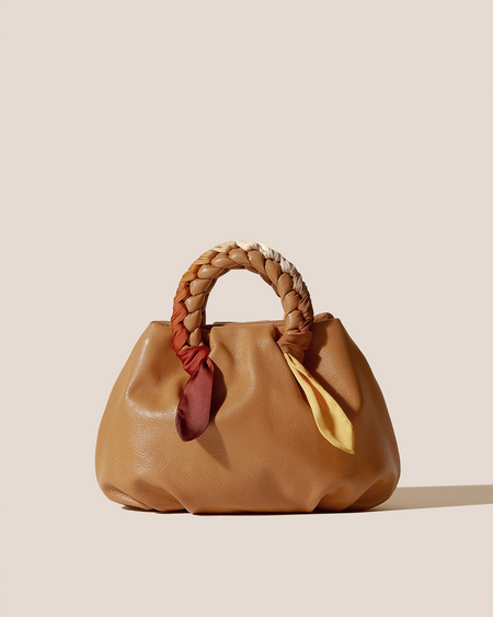 BOMBON M FOULARD - Medium Plaited-handle Leather Handbag