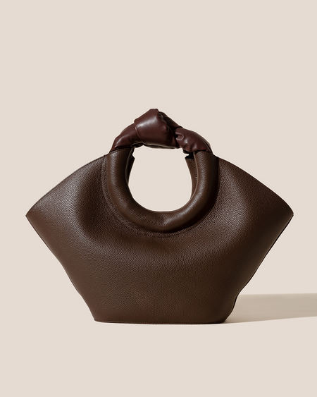 CASTELL GRAINY - Knotted-handle Leather Tote Bag